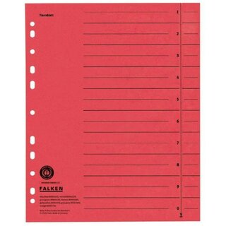 Falken 80004229 Trennblätter, A4, Rot, 100 Stück