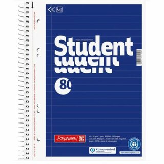 Collegeblock Brunnen 106787101, A5, liniert, 70g, 4fach gelocht, 80 Blatt