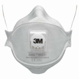 Atemschutzmaske 3M 9332+, Typ: FFP3, mit Ventil, 10 Stck