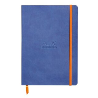 Clairefontaine 117408C Rhodiarama Notizbuch A5, 80 Blatt, liniert, 90g, blau