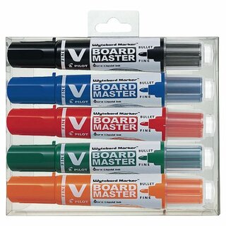 Pilot - V-Boardmarker Master - nachfllbar - 1,7 mm - 5farbig - 5 Stck