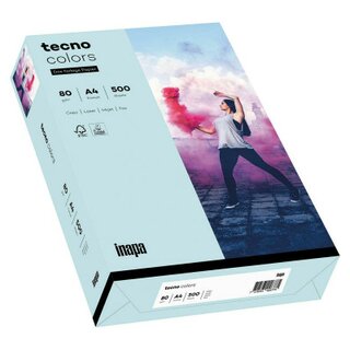 tecno Kopierpapier colors , A4, 80g/qm, hellblau, 500Blatt