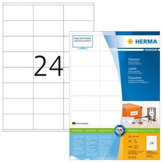 Herma 4633 Premiumetiketten 70x36mm Weiß, 4800 Stück
