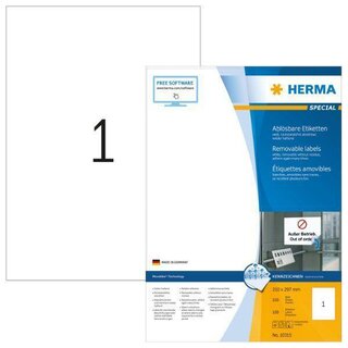 Etiketten Herma 10315 Movables, DIN A4, ablsbar, wei, 100 Stck