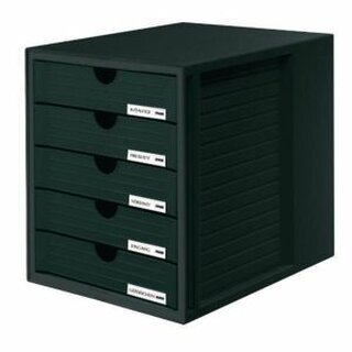 Schubladenbox HAN 1450, 5 Schubladen, schwarz/schwarz