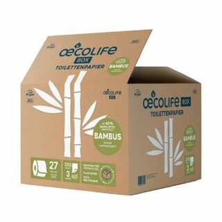 Fripa Toilettenpapier Oecolife 1612701 Bambus, 3lagig, 94x125mm, 27x250 Blatt