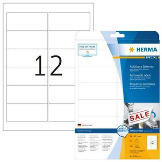 Etiketten Herma 4348 PREMIUM, 96 x 42,3mm (LxB), wei, 300 Stck