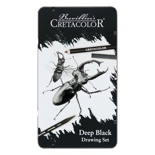 Cretacolor Deep Black Drawing Set, 10-teilig