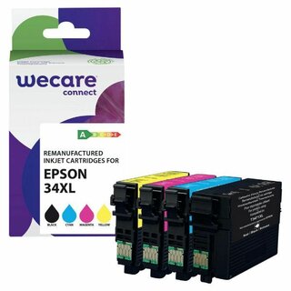Wecare Tinte komp. EPSON 34XL, 4farbig, 4 Stück