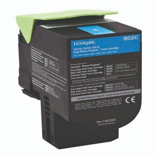 Toner Lexmark 80C20C0, Reichweite: 1.000 Seiten, cyan